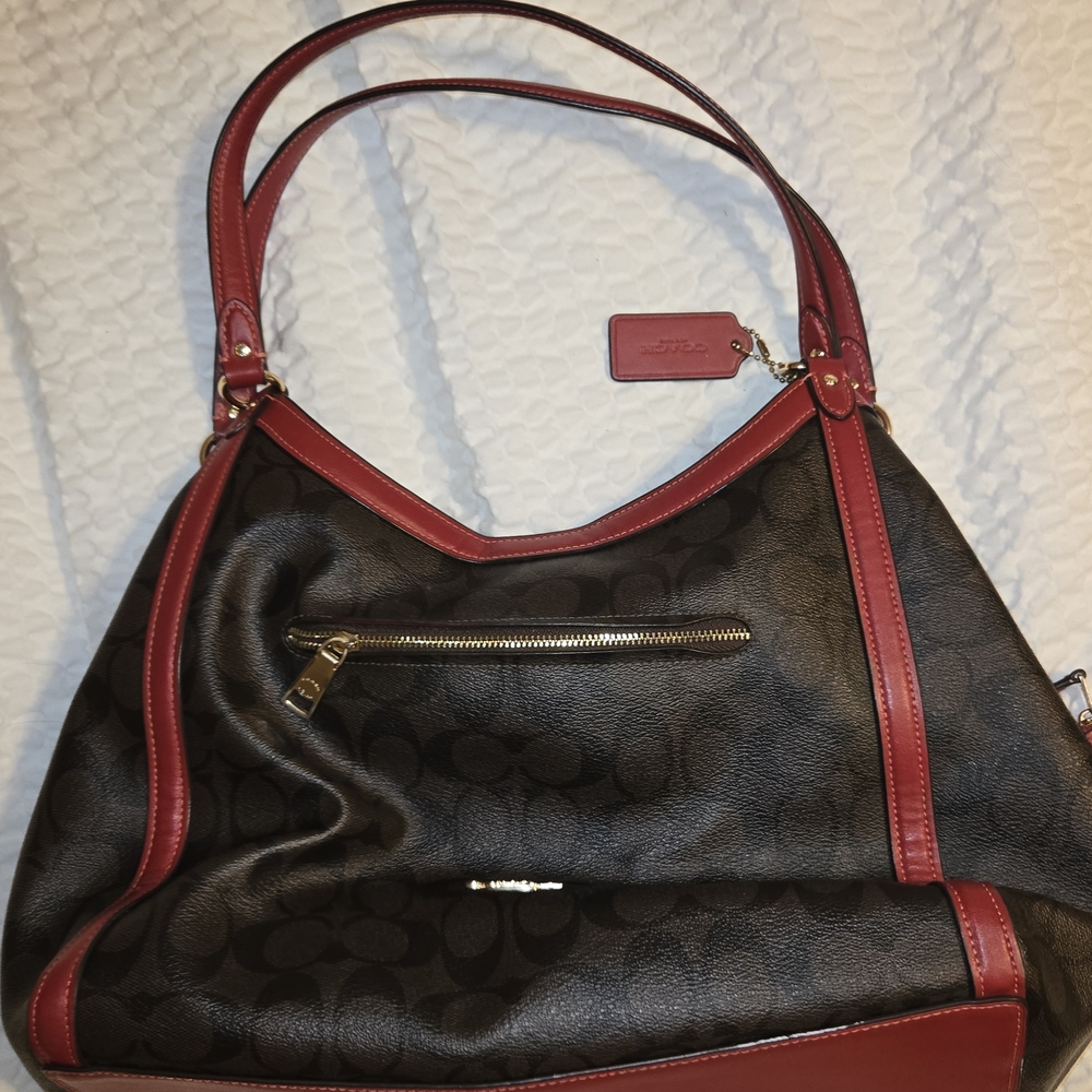 Coach Black and Red Shoulder Bag